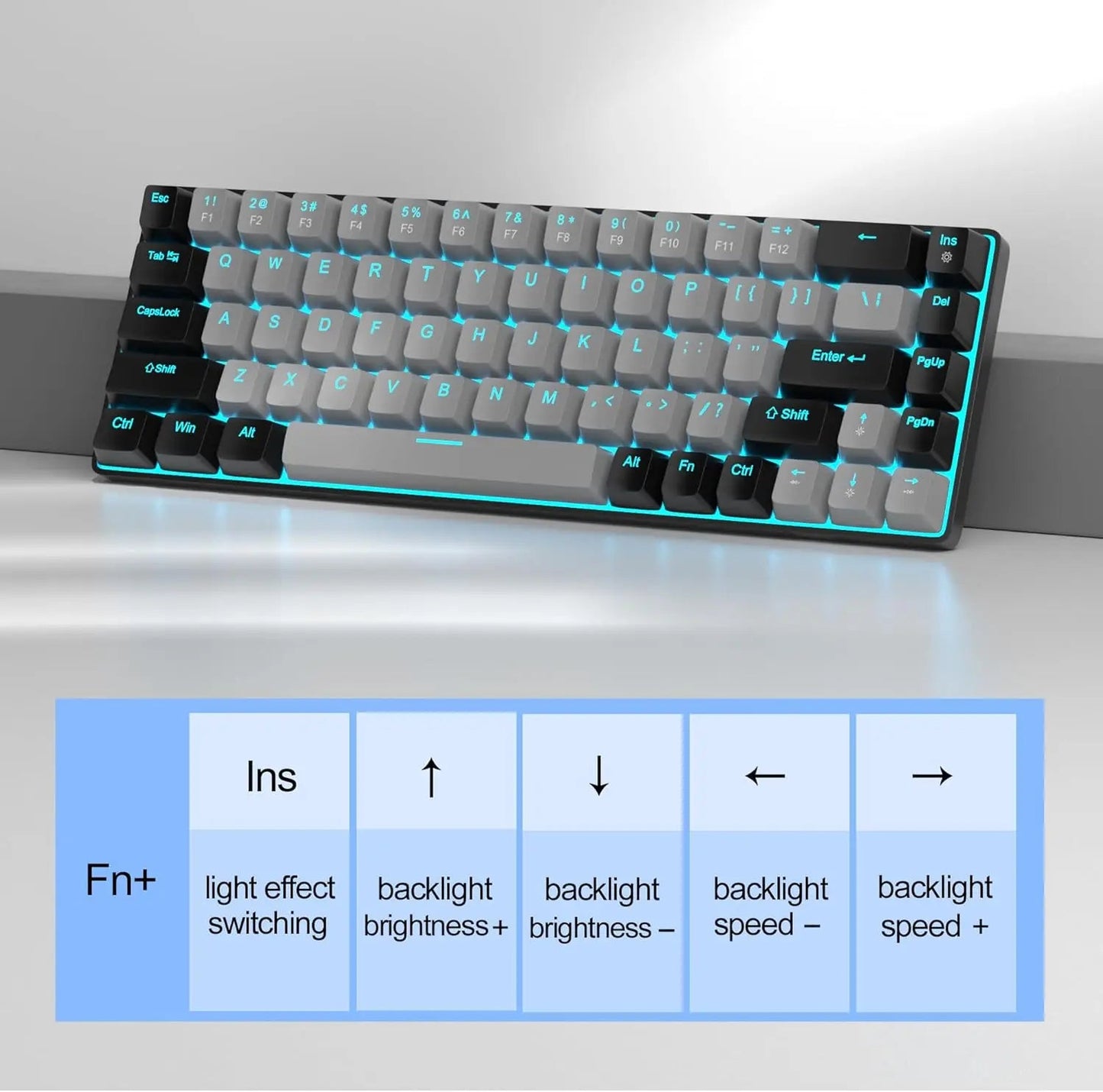 MageGee Portable 60% Mechanical Gaming Keyboard, MK-Box LED Backlit Compact 68 Keys Mini Wired Office Keyboard with Red Switch f NNOS