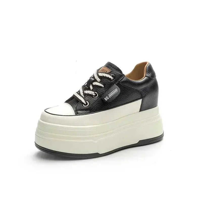 Fujin 9cm Cow Suede Genuine Leather Women Vulcanized Shoes Platform Wedge Skate Boarding High Brand Heels Casual Summer Shoes NNOS