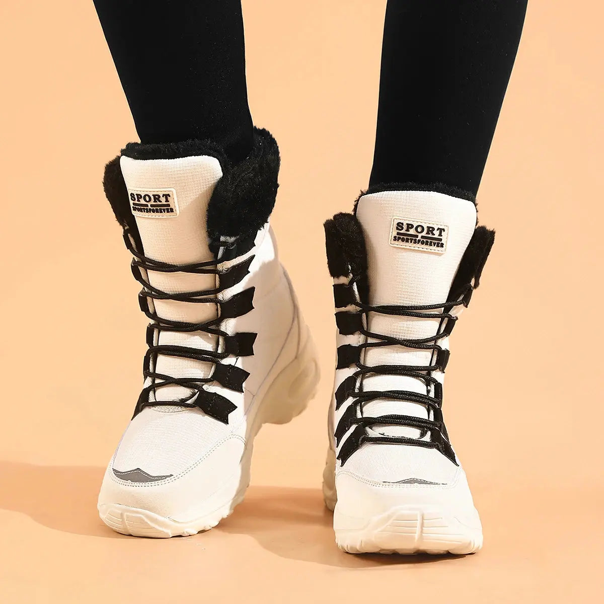 Women's Boots Winter High Quality Keep Warm Mid-Calf Waterproof Snow Boots Women Comfortable Ladies Thigh High Hiking Boots NNOS