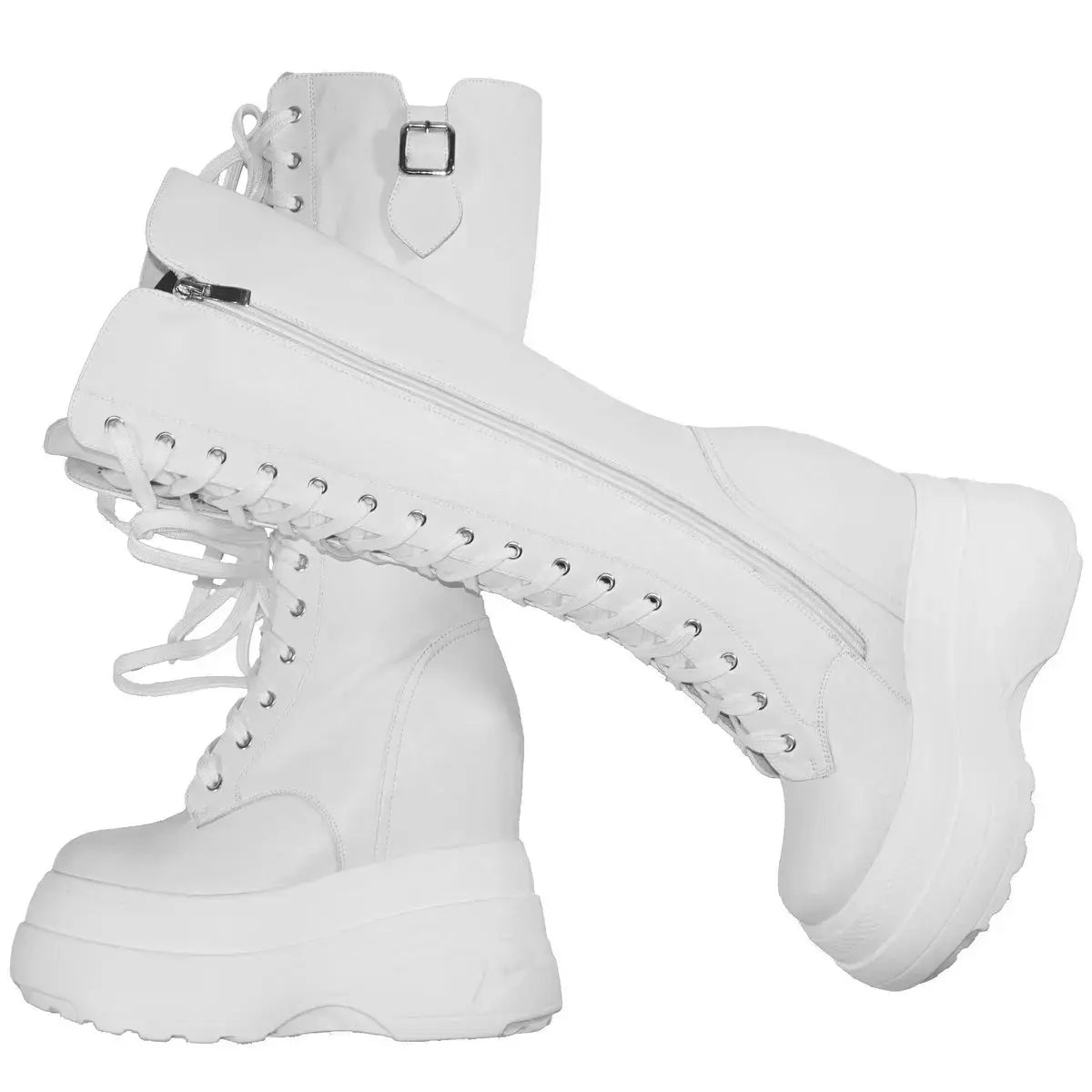 16cm High Heel Pumps Plus Size 43 44 45 46 47 Shoes Women Cow Leather Wedges Vulcanized Shoes Female Round Toe Fashion Sneakers NNOS
