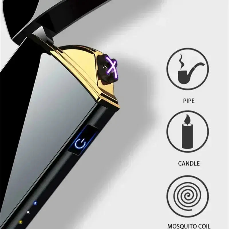 Rechargeable USB Electric Lighter – Windproof Dual Arc Flameless LED NNOS