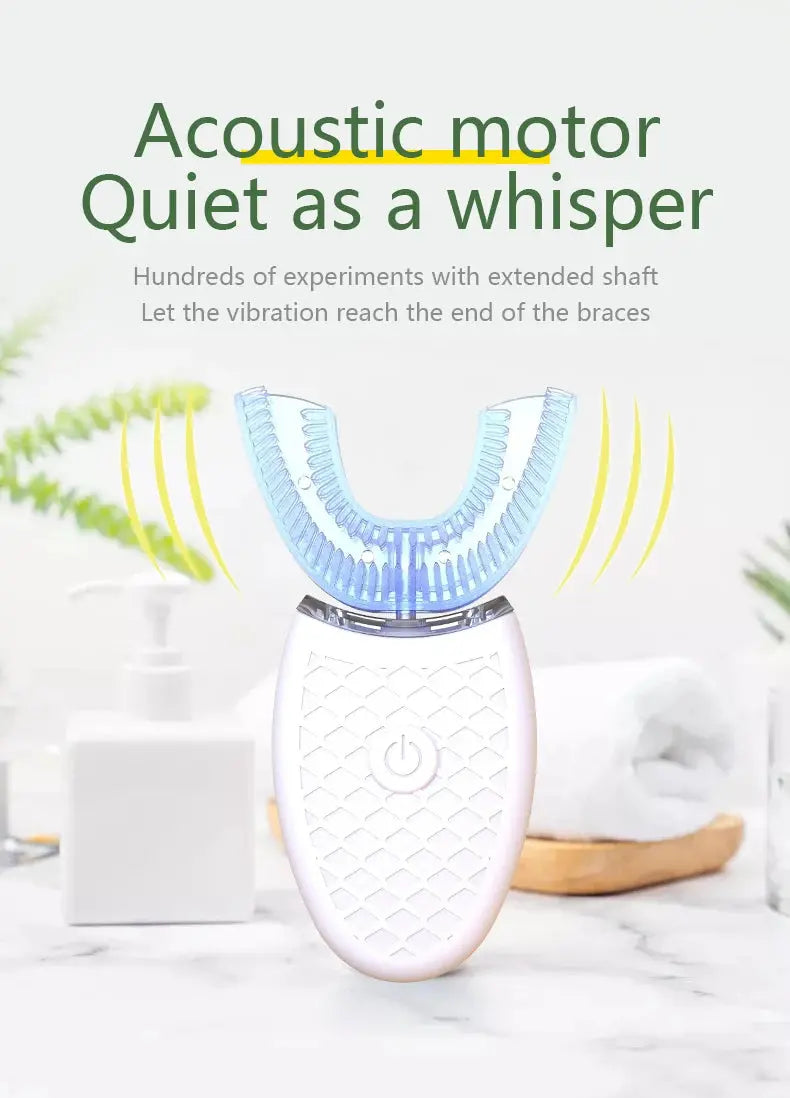 U-Shaped Electric Toothbrush 360° Cleaning Silicone Brush USB Rechargeable NNOS