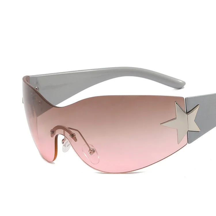 Women's Frameless Integrated Flying Climbing Sunglasses UV400 Sunscreen Cycling Mountaineering Hiking Camping Fashion Eyewear NNOS