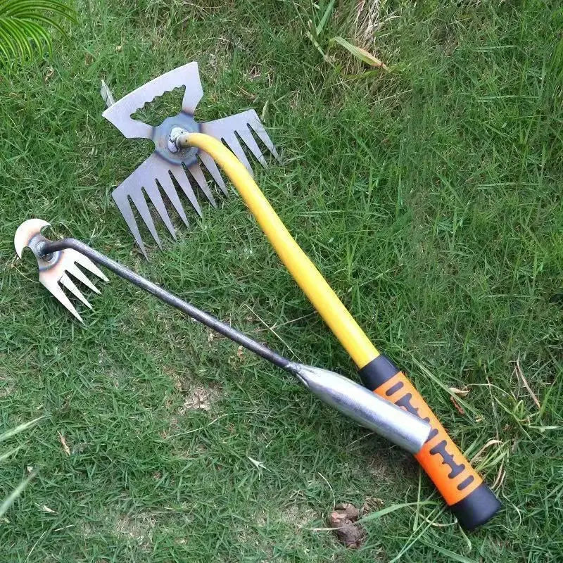 🌿 2-in-1 Garden Weeder & Rake – Crescent Hoe with 4/5/6/11 Teeth | Summer Gardening Essential NNOS