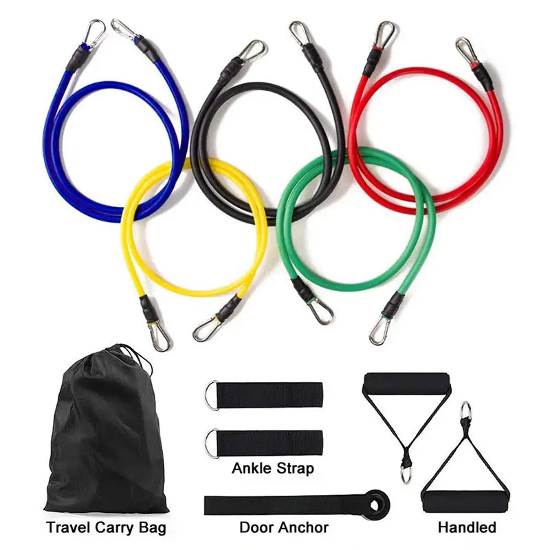 11pcs/Set Pull Rope, Resistance Bands, Portable Fitness Equipment, Ankle Strap, Chest Expander, Elastic Exercise Band NNOS