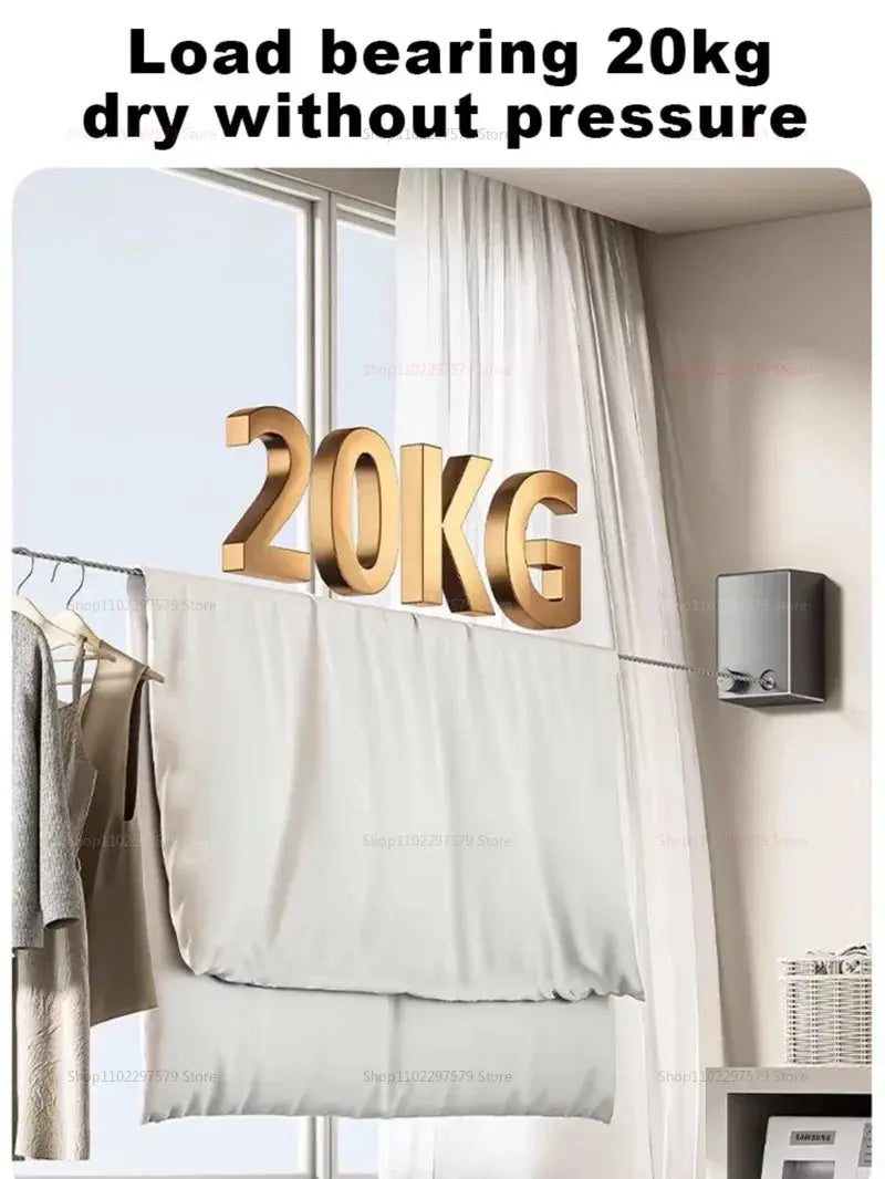 Invisible Clothesline Indoor Without Hole-Punching Shrinkage Wire Clothes Drying Artifact NNOS