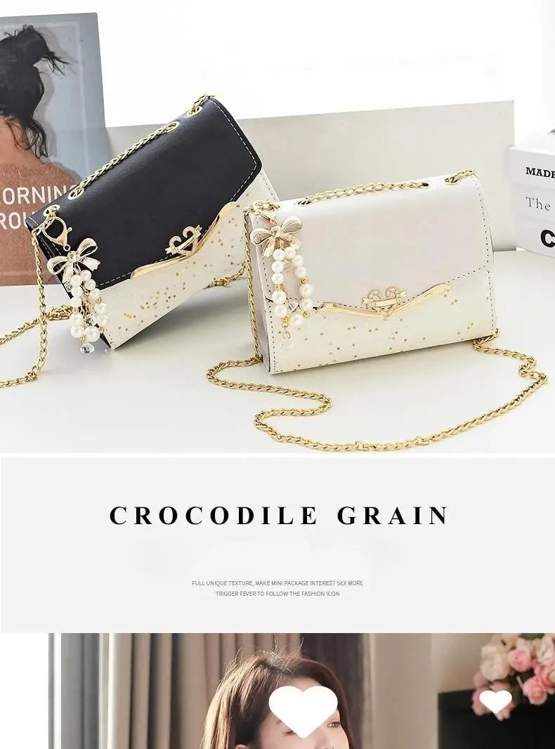 Glam Chic Mini Crossbody Bag – Sparkling Sequin Square Design with Tassel Charm, Stylish PU Shoulder Purse for Women & Girls NNOS