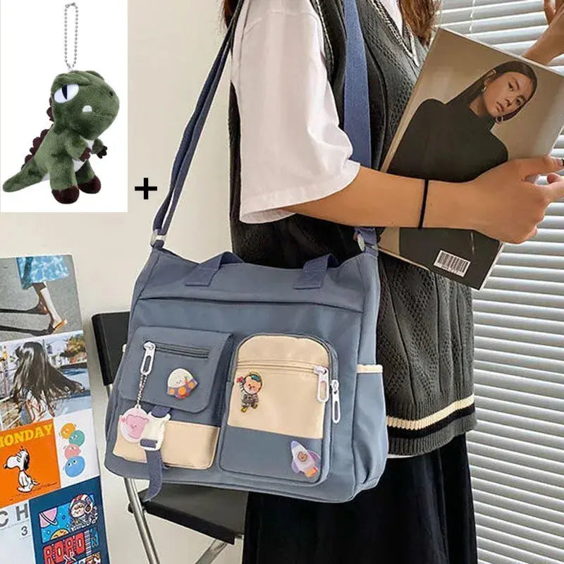 Waterproof Nylon Canvas Shoulder Bag – Stylish Japanese-Inspired Crossbody Satchel for Women, Girls & Students NNOS