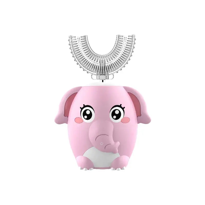 Children's Sonic Electric Toothbrush USB Rechargeable for Kids U-shaped 360Degrees Automatic Silicone Toothbrush Blue Light IPX7 NNOS