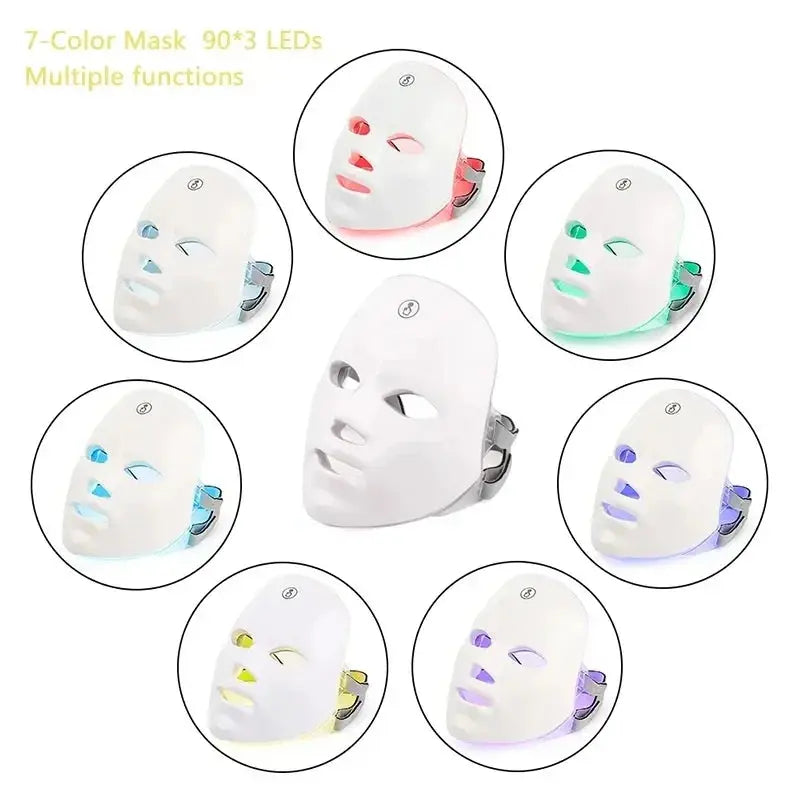 Facial LED Mask 7 Colors LED Photon Beauty Mask Skin Rejuvenation Home Face Lifting Whitening Skin Care Beauty Mask NNOS