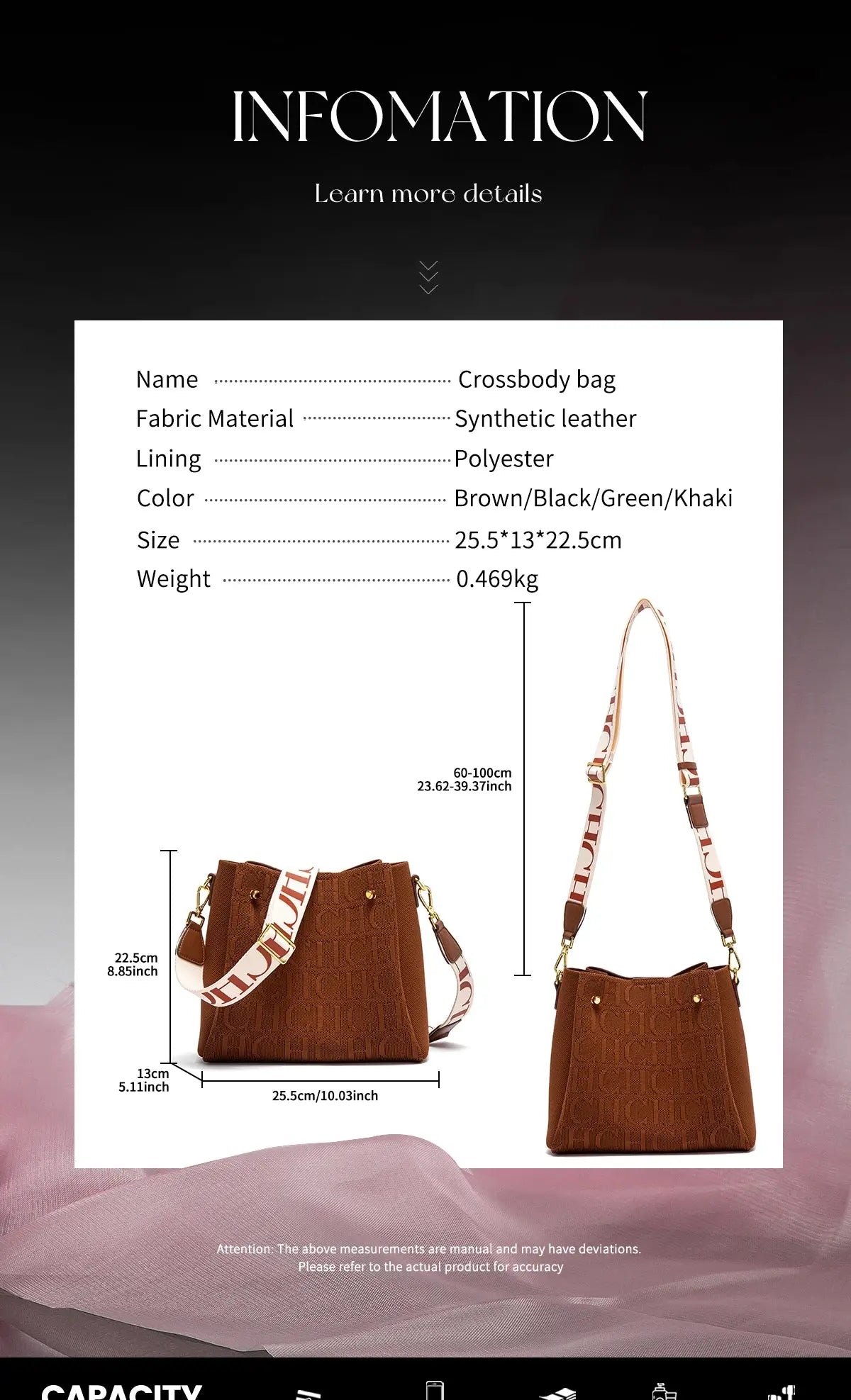 CH Elegant Letter Rope Crossbody Bag – Designer-Inspired, Fashionable & Spacious Shoulder Purse for Stylish Women NNOS