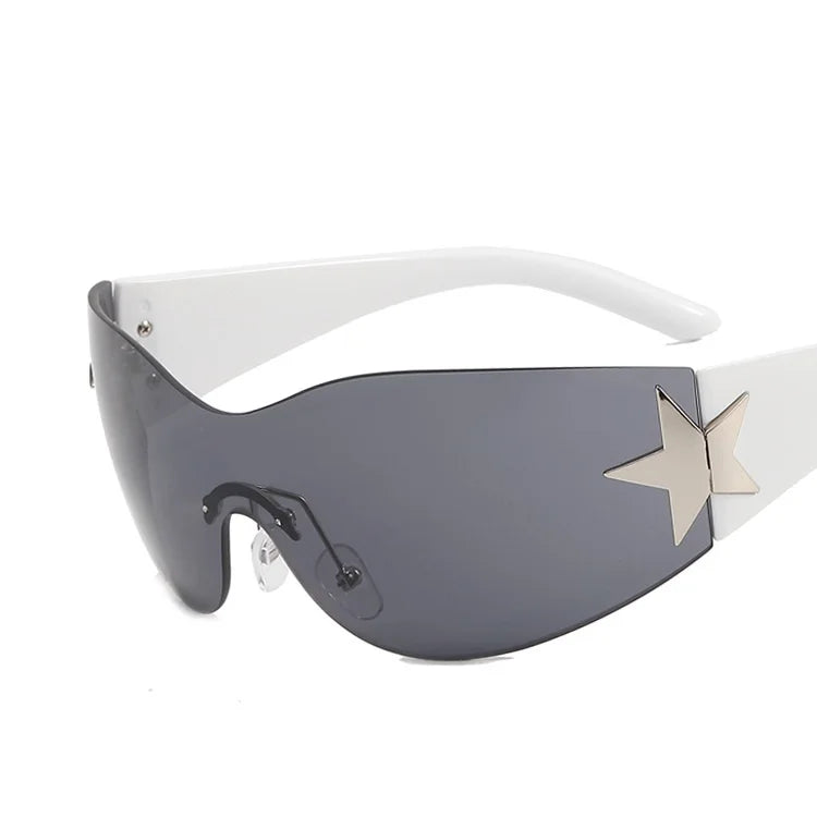 Women's Frameless Integrated Flying Climbing Sunglasses UV400 Sunscreen Cycling Mountaineering Hiking Camping Fashion Eyewear NNOS