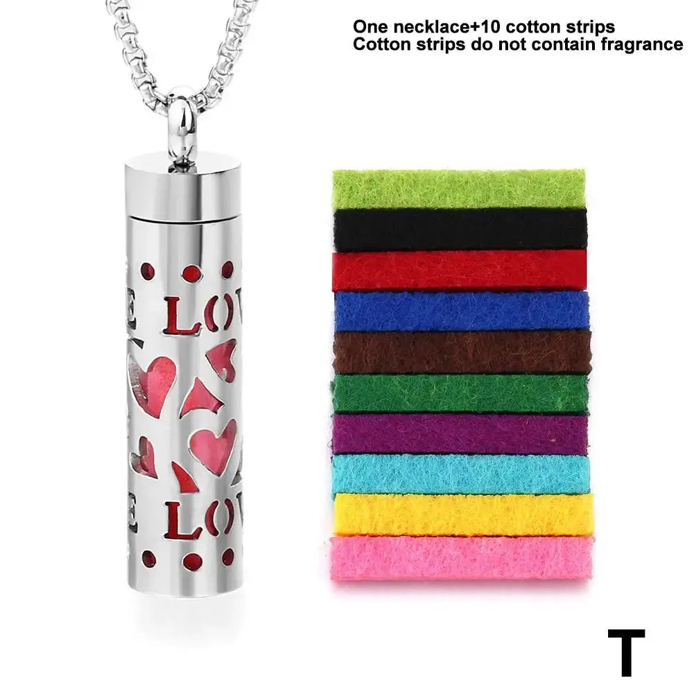 Aromatherapy Jewelry Pendant Flowers Pattern Hollow Out Perfume Lockets Essential Oil Diffuser Necklace NNOS