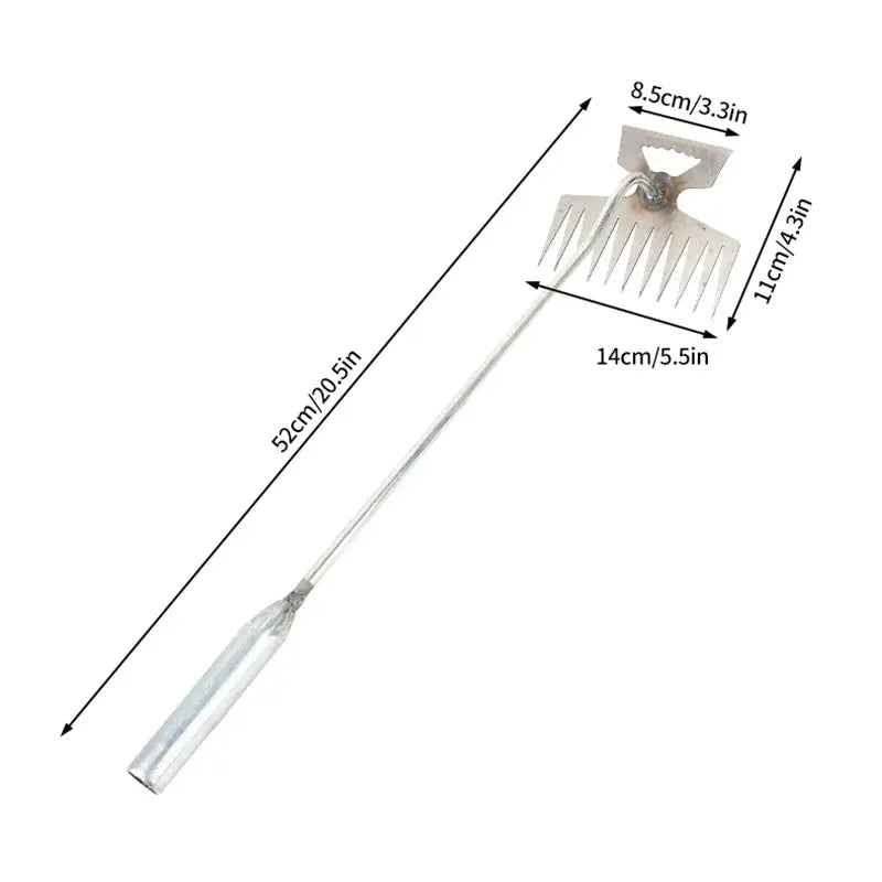 🌿 2-in-1 Garden Weeder & Rake – Crescent Hoe with 4/5/6/11 Teeth | Summer Gardening Essential NNOS