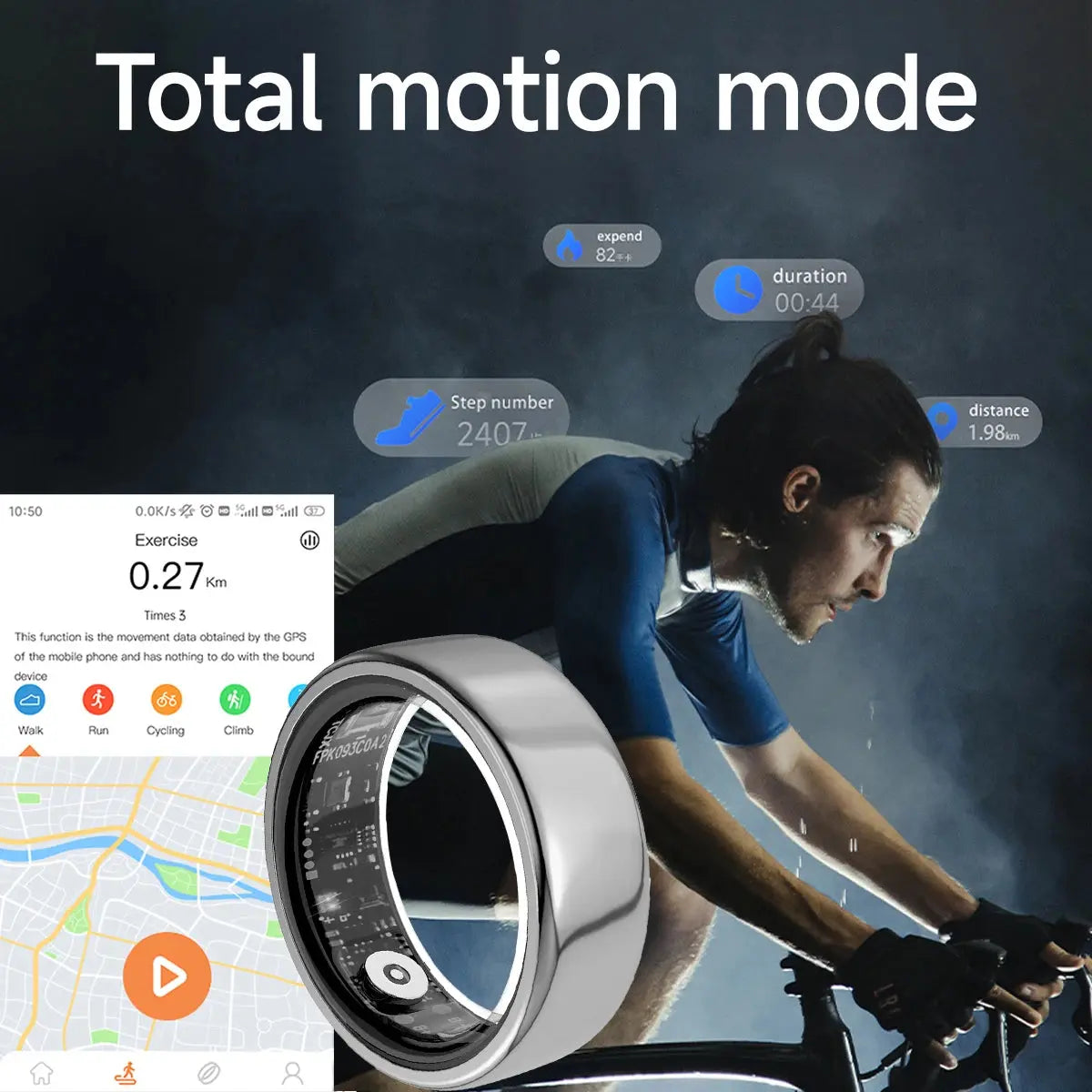 2025 New Smart Ring Blood Pressure Sleep Health Monitoring Multi-sport Modes smartring IP68 Waterproof Remote Care For Men Women NNOS