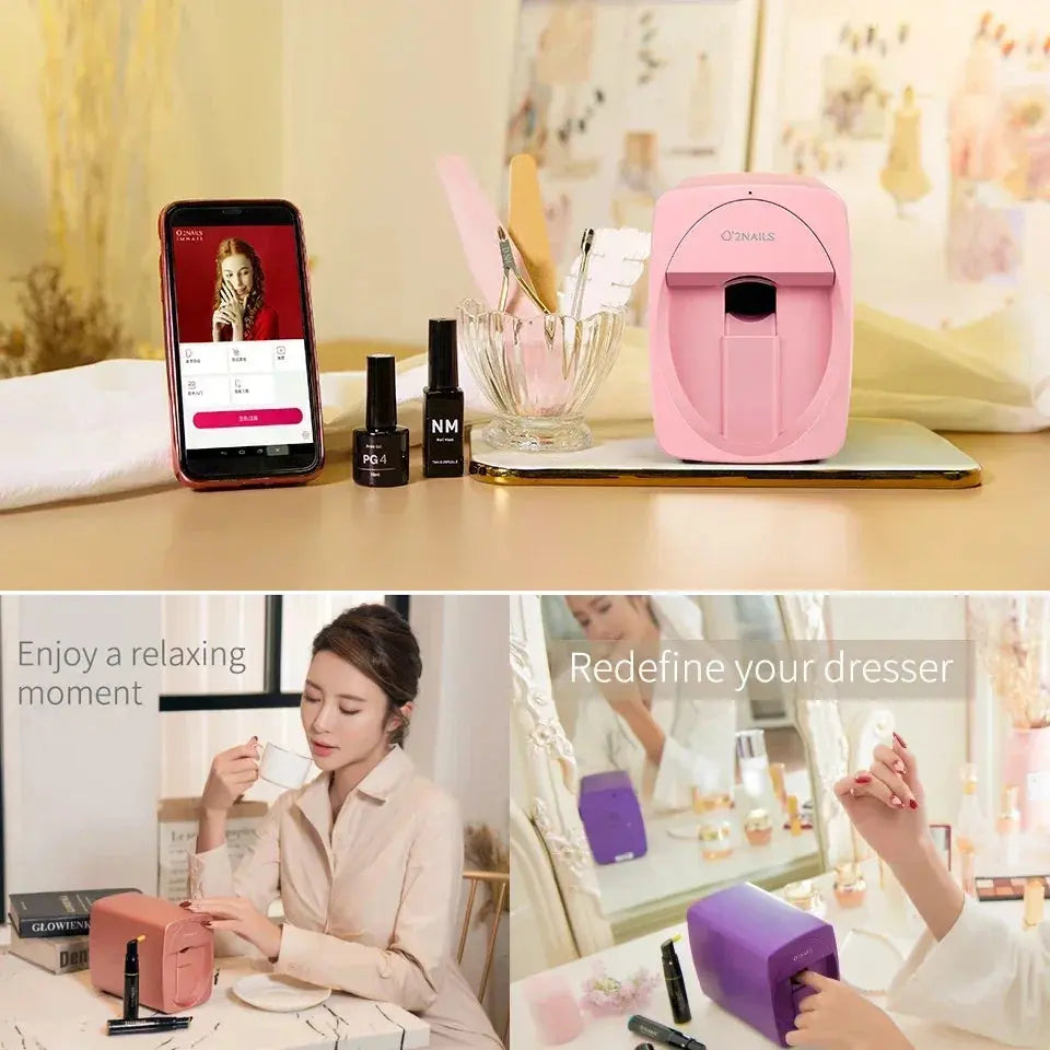 Smart Nail Printer Portable 3D Mobile Nail Painting Machine 2400 DPI Printing Resolution WiFi/DIY Support for Home Beauty Salon NNOS