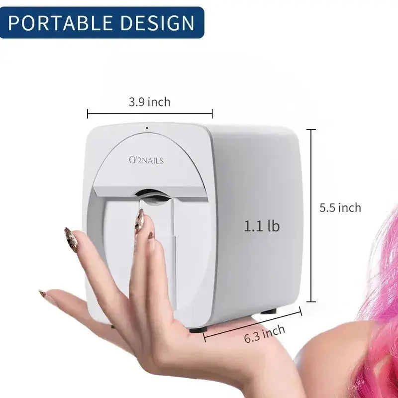 Smart Nail Printer Portable 3D Mobile Nail Painting Machine 2400 DPI Printing Resolution WiFi/DIY Support for Home Beauty Salon NNOS
