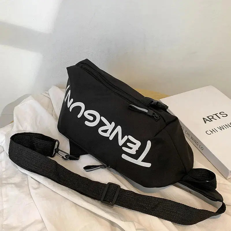 Autumn Winter Nylon Chest Bag for Men and Women Trendy Fashionable Sports Leisure Crossbody Bag with Oblique Straddle Design NNOS