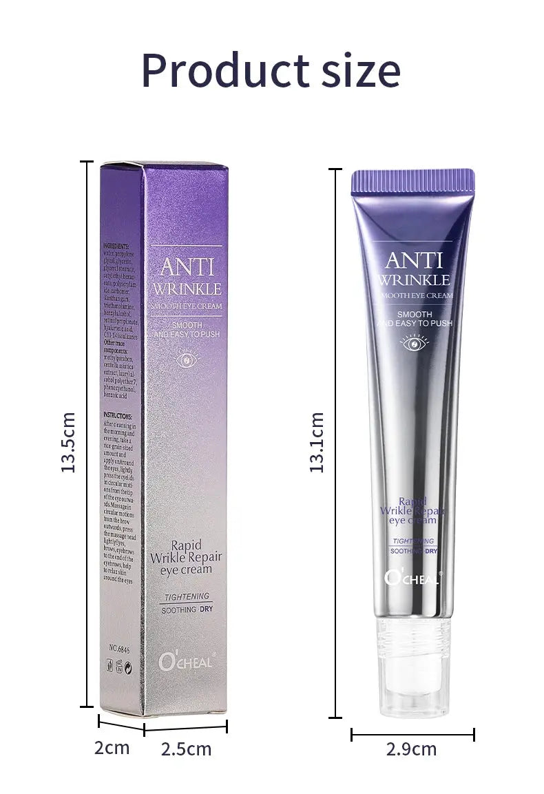 O'CHEAL Anti Wrinkle Anti Dark Circle Eye Cream Roller Massager Moisturizing Eye Bags Anti Aging Hyaluronic Acid Eye Skin Care NNOS