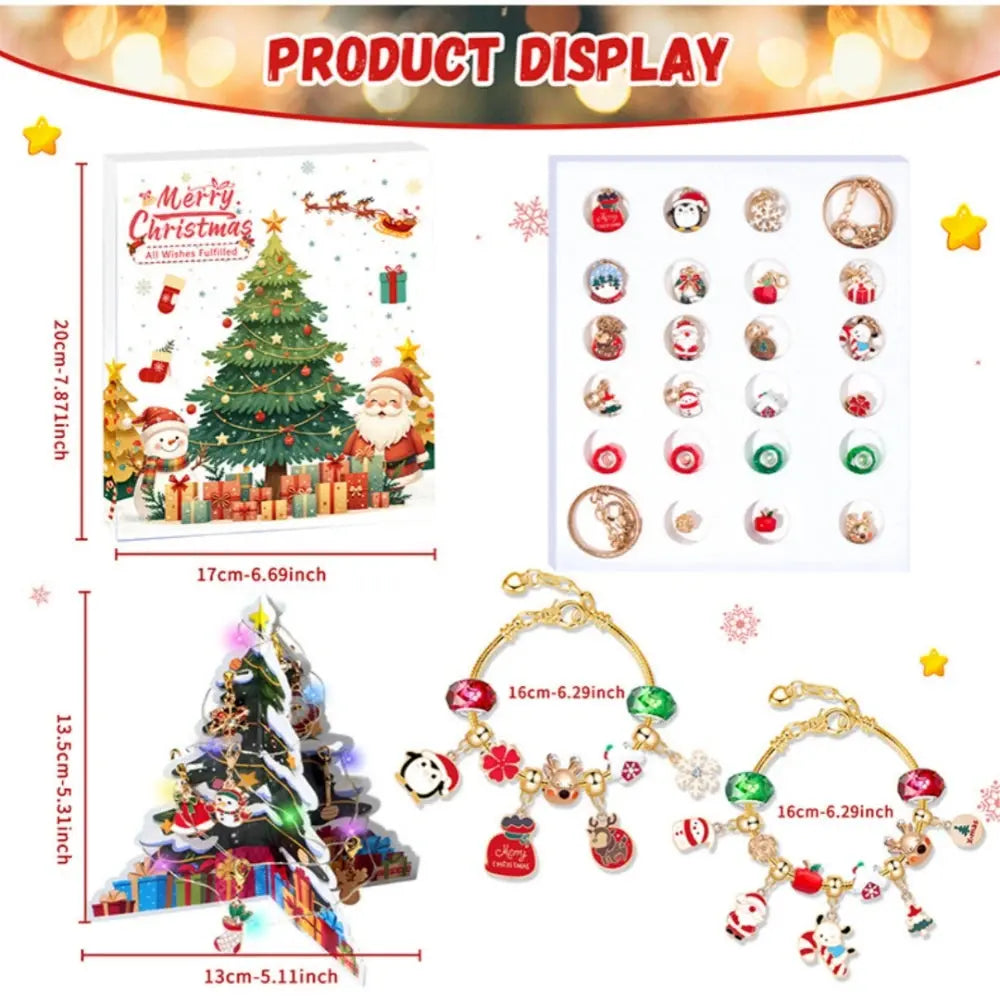 1 Set of Cute Christmas Countdown DIY Bracelet Set ， Christmas New Year Birthday Party Wedding Spring Festival Gifts Gift Filler NNOS
