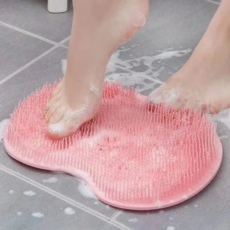 Silicone Massage Shower Mat Non-slip Wash Foot Pad Foot Exfoliating Bathroom Rub Back Brush with Sucker Bath Massage Brush Pad NNOS