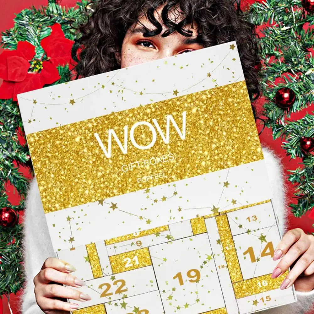 24 Days Beauty Advent Calendar Makeup Set 24pcs Christmas Countdown Calendar Make up Calendar Lipstick Eye Shadow Cosmetic NNOS