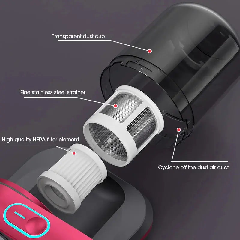Mite Removal Instrument Vacuum Cleaner 12000PA Handheld Vacuum For Mattress Sofa Bed Home Detachable Filter Bed Vacuum Cleaner NNOS