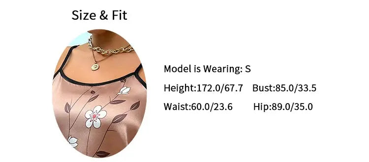 Women's Sleepdress Satin Floral Print Nightdress Comfortable Spaghetti Strap Sleepwear Dress Luxurious Satin Slip Nightdress NNOS