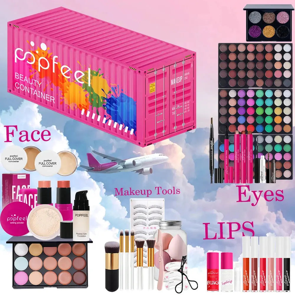 POPFEEL Holiday makeup set container gift box-Perfect for Birthday Parties and Holidays | Ideal Makeup Kit for Girls and Women。 NNOS