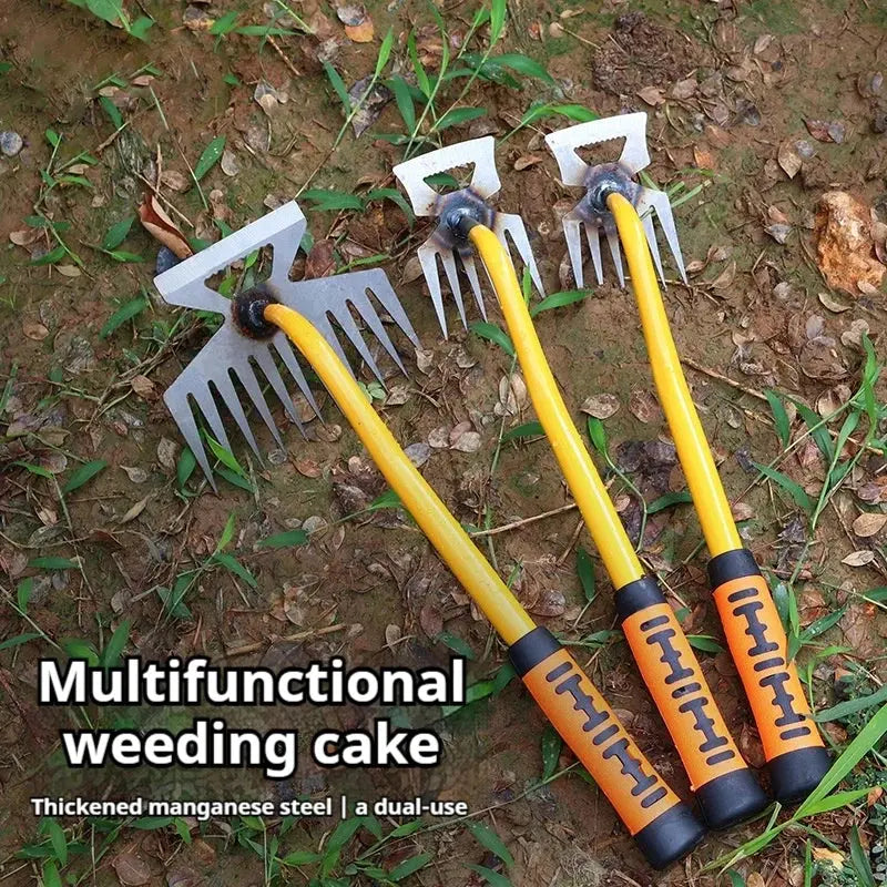 🌿 2-in-1 Garden Weeder & Rake – Crescent Hoe with 4/5/6/11 Teeth | Summer Gardening Essential NNOS