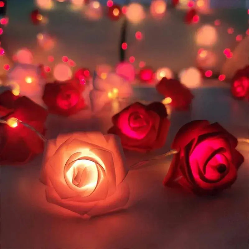 2M Rose Flower LED Fairy Lights – Romantic Garland for Wedding & Party NNOS