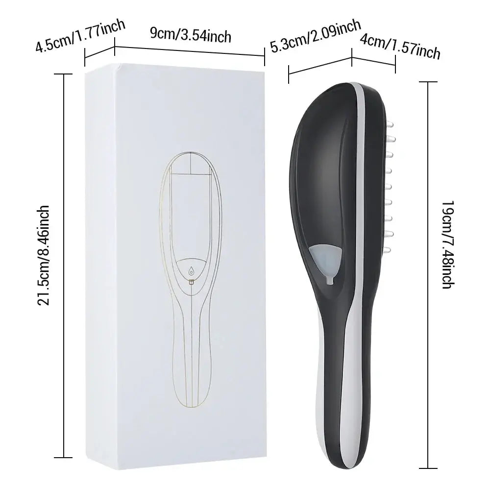 Electric Spray Massage Comb for Hair Growth Vibration Head Brush LED Anti-Hair Loss Scalp Liquid Medicine Atomizing Comb for Short, Eye-Catching Advertising NNOS
