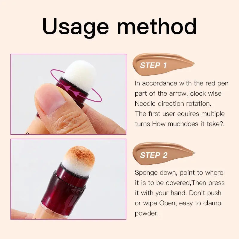 Sponge Head Concealer – Long Lasting Liquid Foundation for Dark Circles & Acne NNOS