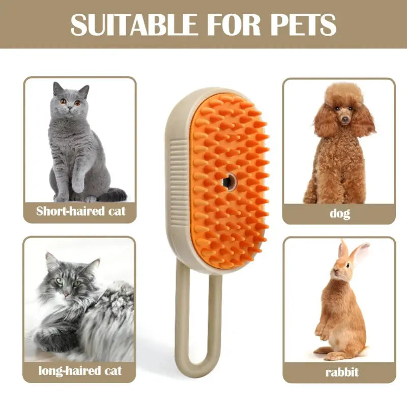 Cat Steam Brush Steamy Dog Brush 3 in 1 Rechargeable Spray Cat Hair Brushes for Massage Pet Grooming Comb Hair Removal Comb NNOS