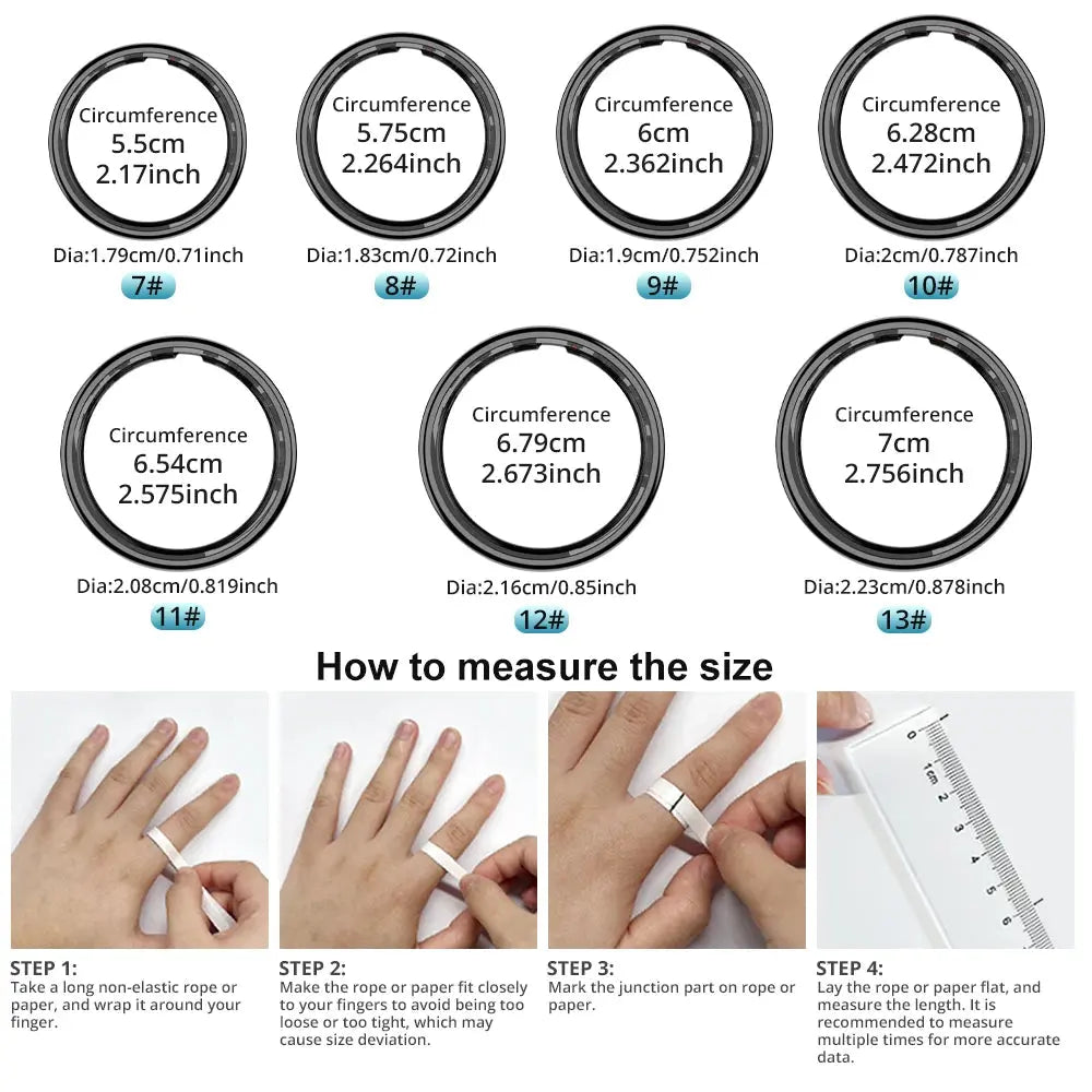 2025 COLMI R12 Smart Ring with Display Screen and Touch, Wireless Charging, Health Manager, 5 ATM Waterproof For Men Women NNOS