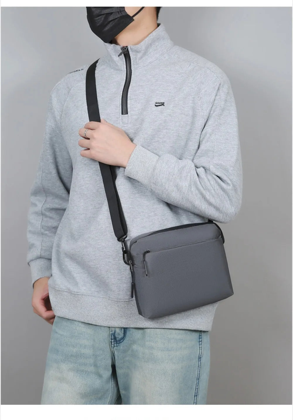 Universal Small Crossbody Bag Water-Resistant Square Phone Pouch Adjustable Nylon Adults Purse Daily Shopping NNOS