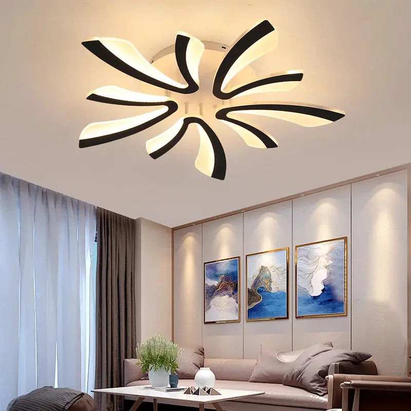 Modern Interior Acrylic Ceiling Lamp Pendant Lamp Living Room Bedroom Led Chandelier Home Decor Lighting Fixtures Dimming Lustre NNOS
