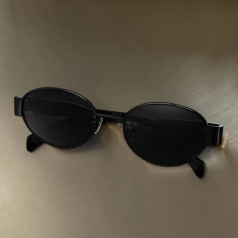 Retro Steampunk Oval Sunglasses Women – Vintage Metal Frame UV400 Sun Protection Eyewear NNOS