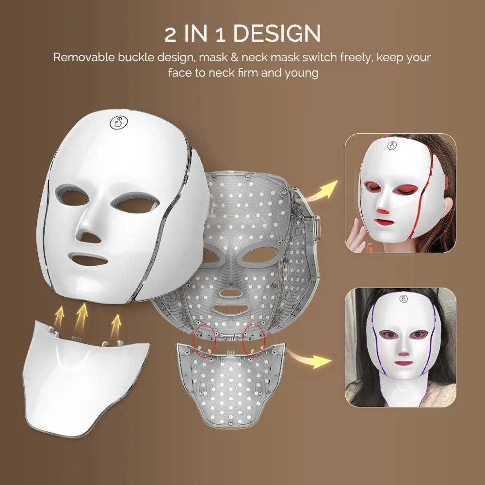 LED Beauty Mask 7 Colors – Anti-Aging Red Light Skin Care Therapy NNOS