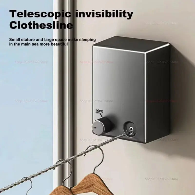 Invisible Clothesline Indoor Without Hole-Punching Shrinkage Wire Clothes Drying Artifact NNOS