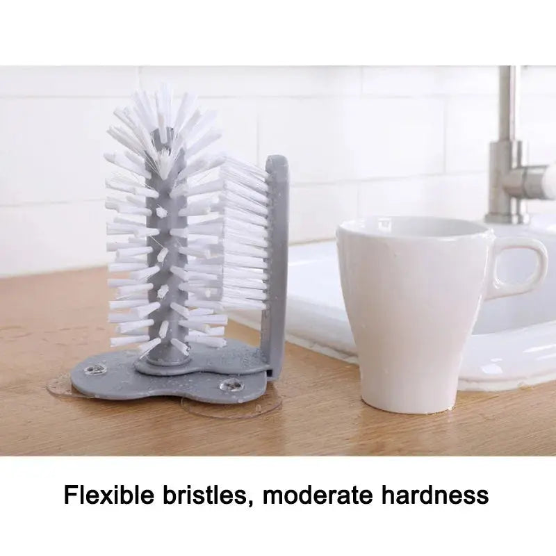 Professional Sink Suction Glass Cleaner with Brush and Stand for Effective Cleaning of Bottles and Mugs