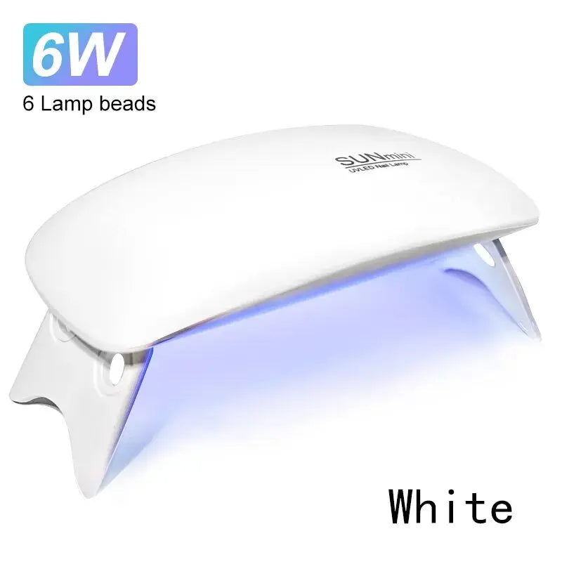 Portable 6W Mini Nail Dryer Machine with 6 LED UV Manicure Lamp for Home Use Dries Polish Varnish Quickly with USB Cable NNOS