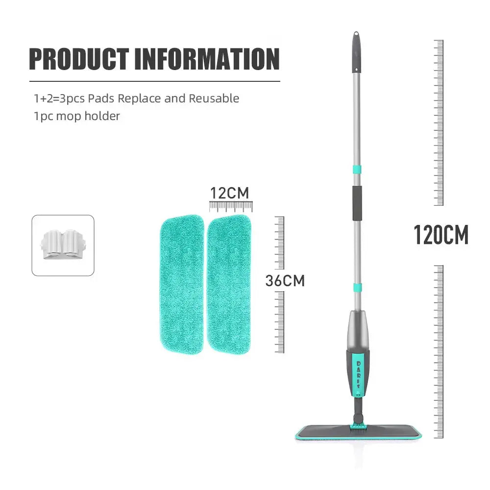 Magic Floor Cleaning Sweeper Brooms With Microfiber Pads 360° Rotation Flat Spray Floor Mop Broom For Cleaning Home Spin Mop NNOS