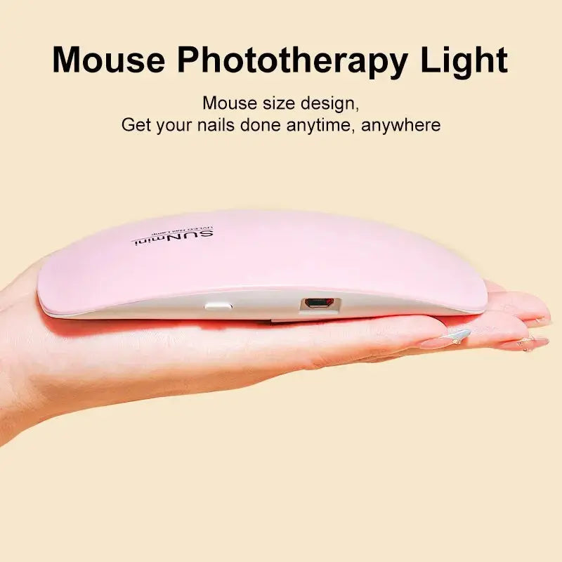 Portable 6W Mini Nail Dryer Machine with 6 LED UV Manicure Lamp for Home Use Dries Polish Varnish Quickly with USB Cable NNOS