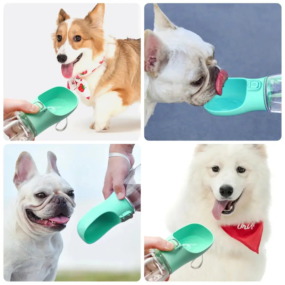 Portable Dog Water Bottle Leakproof Outdoor Drinking Bowl for Small to Large Dogs Chihuahua French Bulldog - 300ML-550ML Capacity NNOS