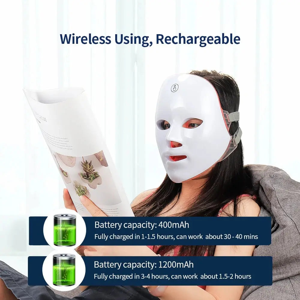 LED Beauty Mask 7 Colors – Anti-Aging Red Light Skin Care Therapy NNOS