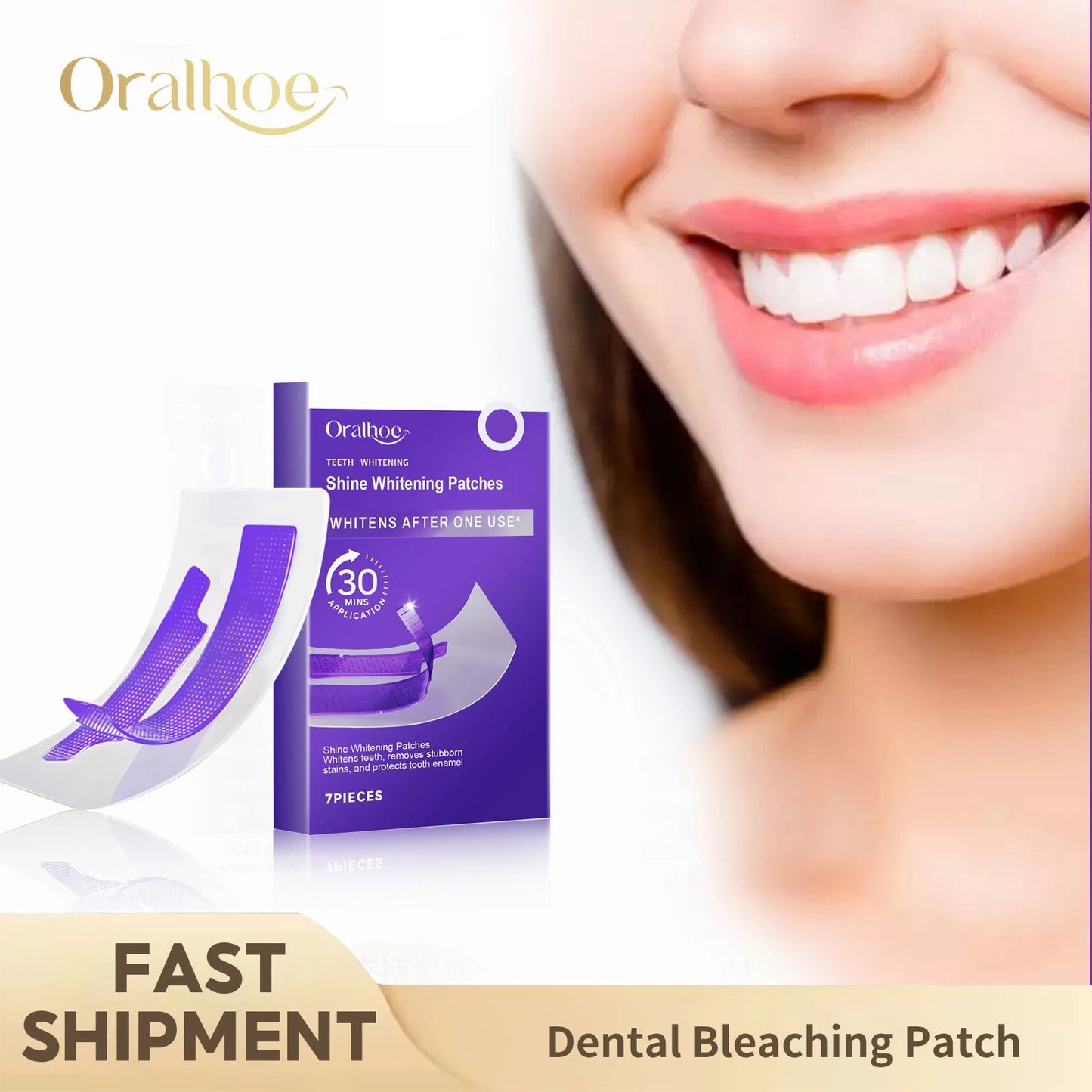 Purple Teeth Whitening Strips Brighten Tooth Remove Plaque Stain Cleaning Oral Hygiene Reduce Sensitivity Bleaching Dental Tools NNOS