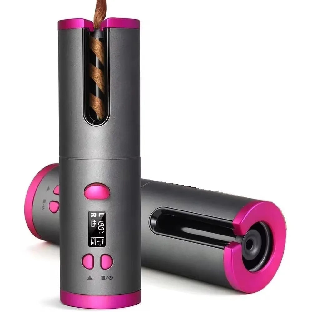 Automatic Hair Curler Wireless Curling Iron with Built-in Battery Ceramic Professional Usb Charging and Portable for Travel NNOS