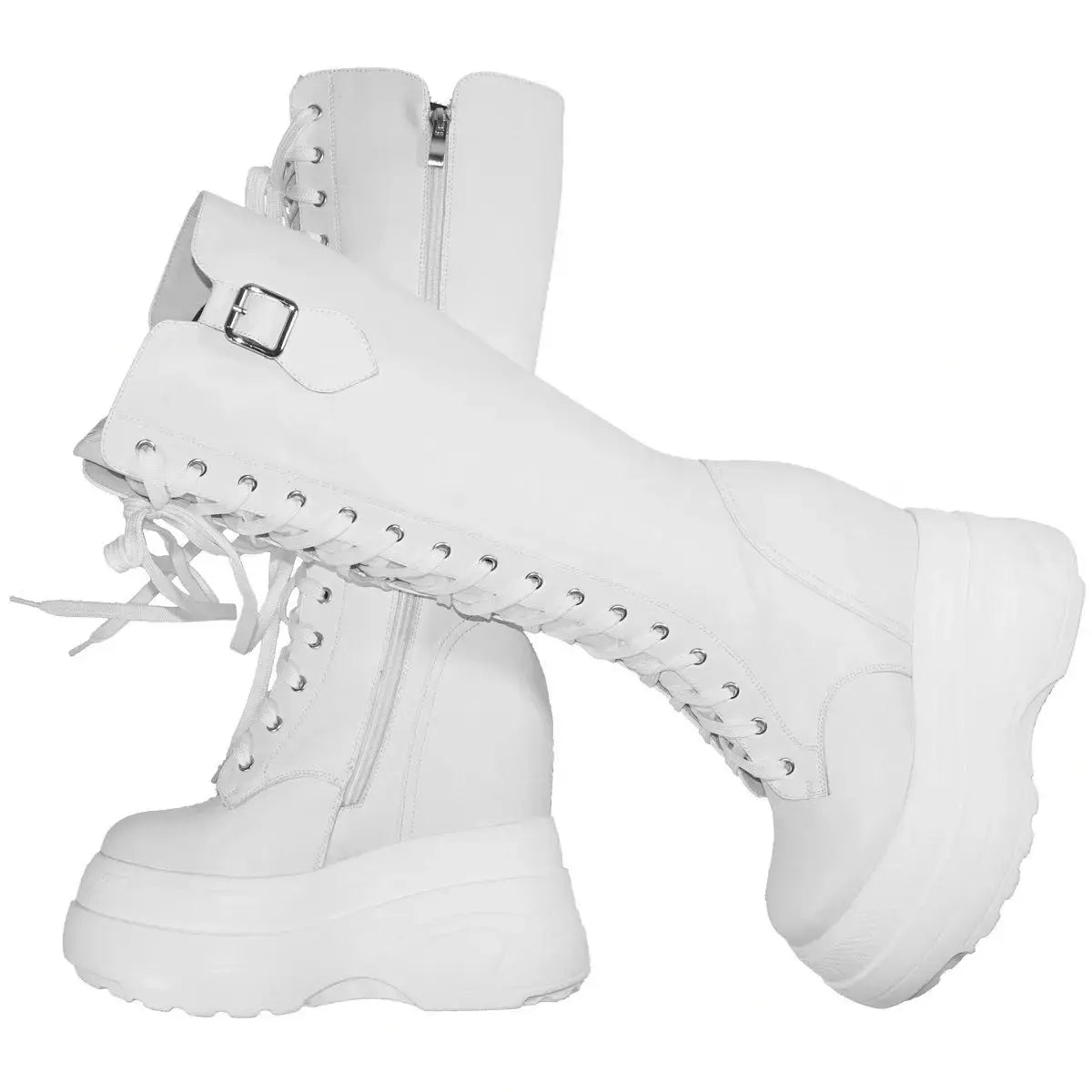 16cm High Heel Pumps Plus Size 43 44 45 46 47 Shoes Women Cow Leather Wedges Vulcanized Shoes Female Round Toe Fashion Sneakers NNOS
