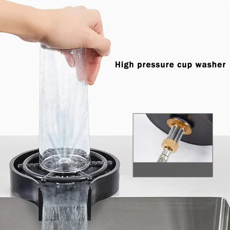 Household High Pressure Cup Washer Coffee Bar ABS Automatic Flushing Push Cup Washer Kitchen Coffee Accessories NNOS